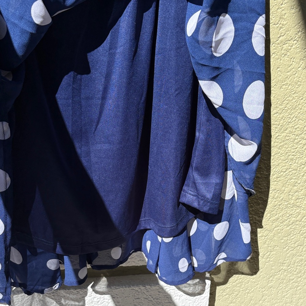 Navy Polka Dot Skirt - Picture 3 of 7